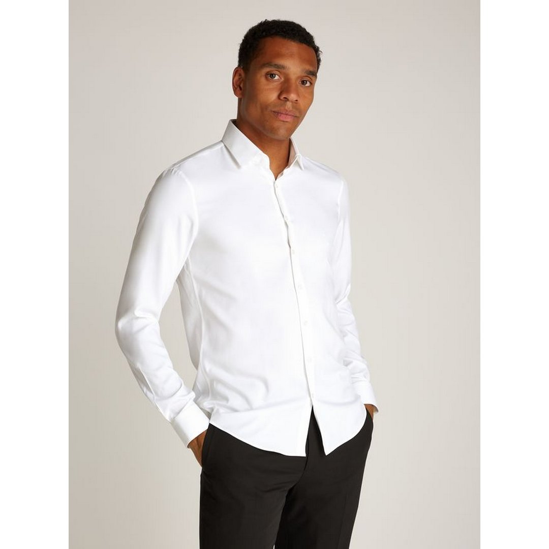 Performance Solid Slim Shirt Bright White / 42