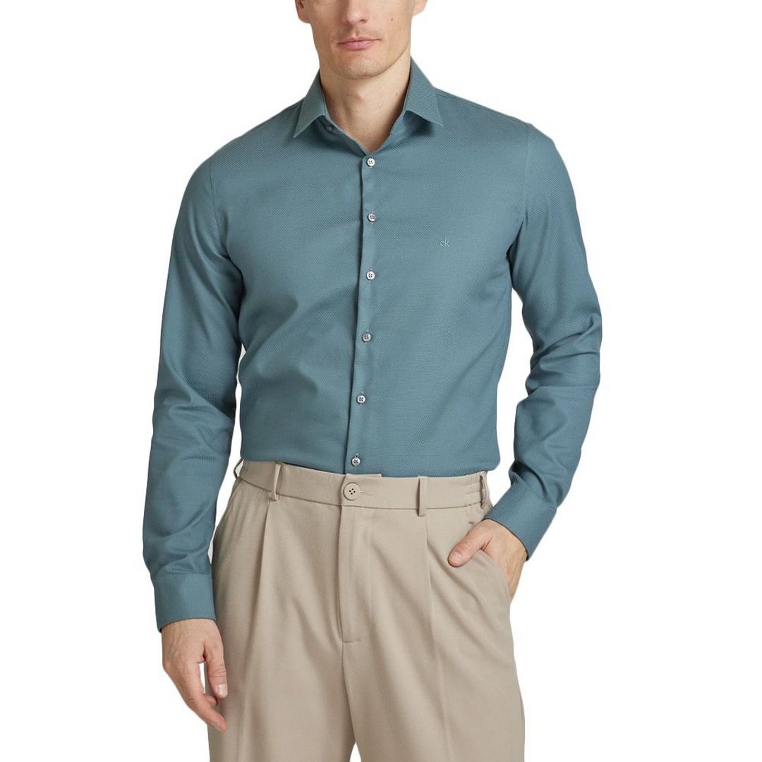 Non Iron Tonal Strct Slim Shirt Goblin Blue / 42