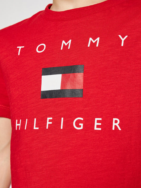 Hilfiger Logo Tee S/ Deep Crimson / 10