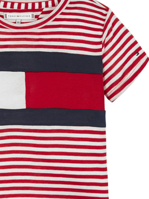 Stripe Knit Top S/S Deep Crimson White Stripe / 10