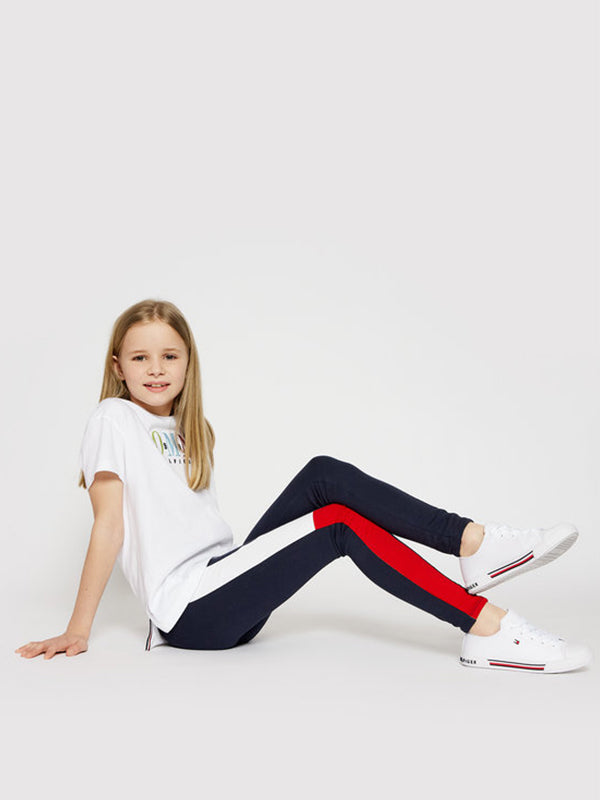 Colorblock  Legging Twilight Navy/ Deep Crimson / 10