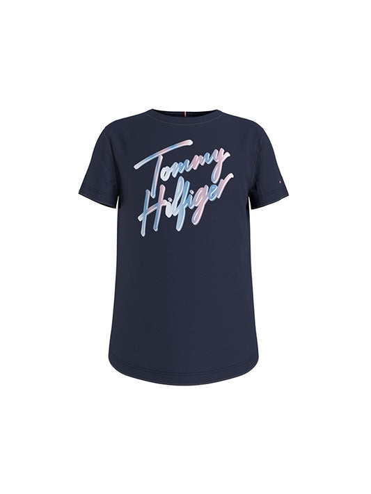 Script Print Tee S/S Twilight Navy / 10