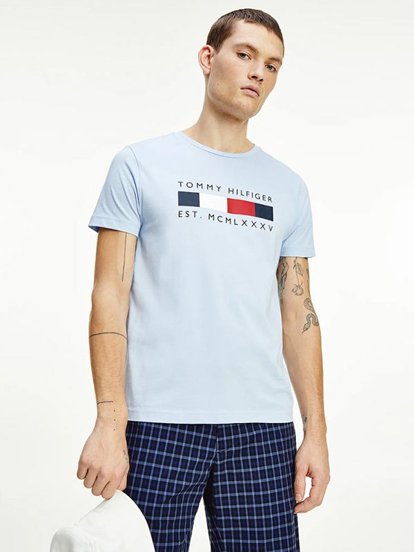 Logo Box Stripe Tee Sweet Blue / L