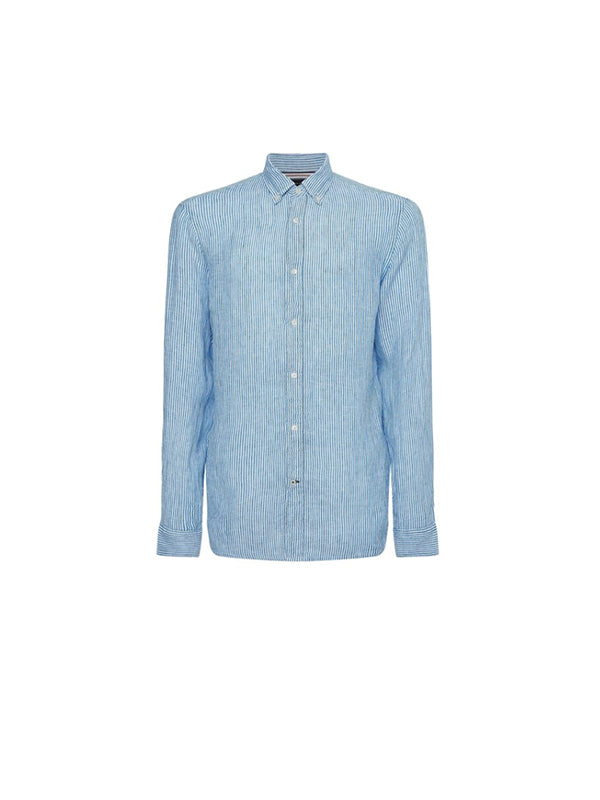 Linen Ithaca Shirt Bio Blue / White / L