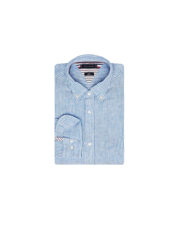 Linen Ithaca Shirt Bio Blue / White / L