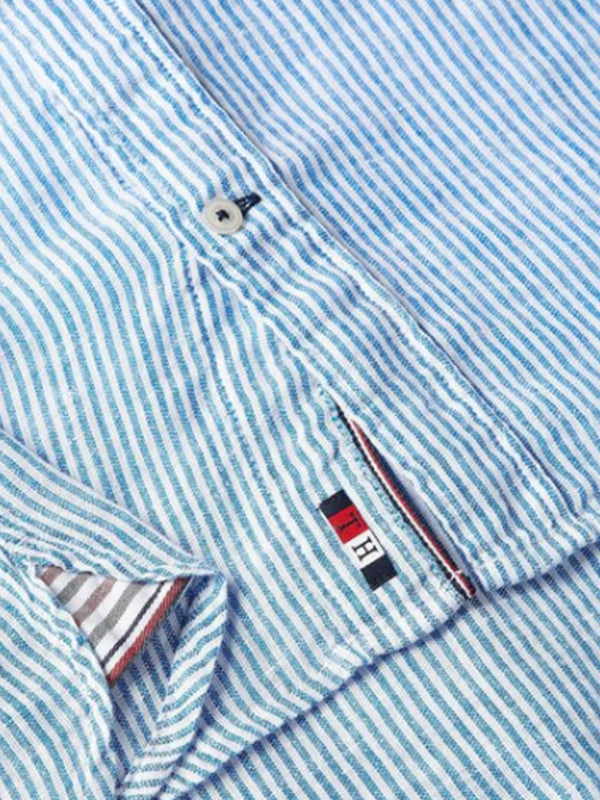 Linen Ithaca Shirt Bio Blue / White / L