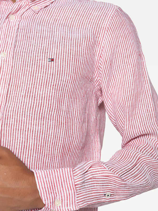 Linen Ithaca Shirt Primary Red / White / L