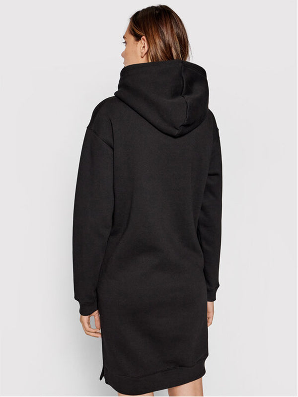 Monogram Blocking Hoodie Dress Ck Black / S