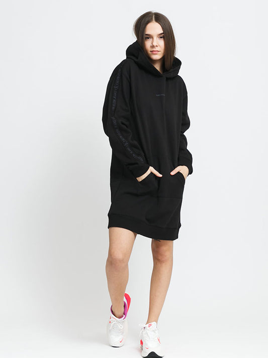 Organic Cotton Logo Trim Sweatshirt Dress Ck Black / XL