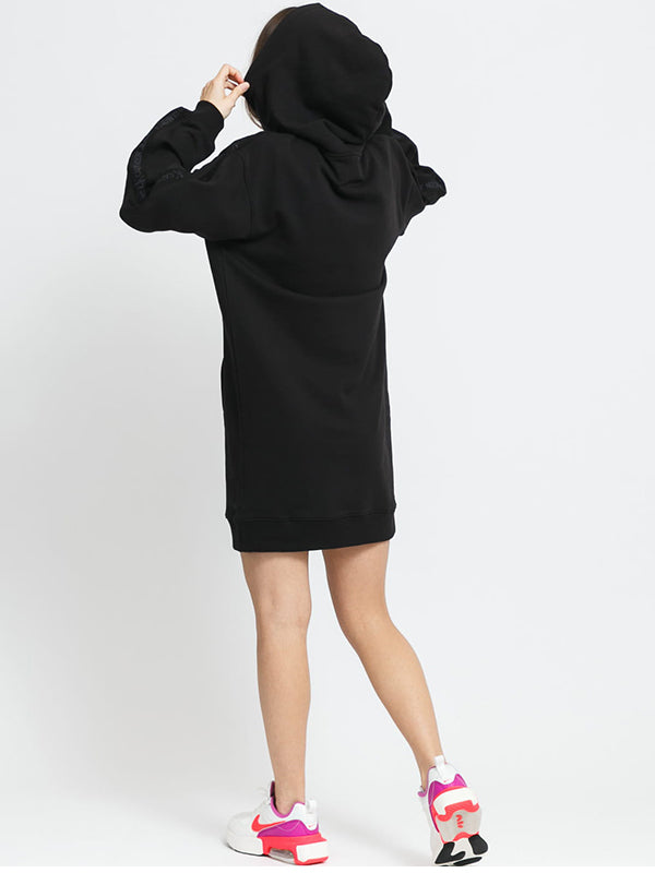 Organic Cotton Logo Trim Sweatshirt Dress Ck Black / XL