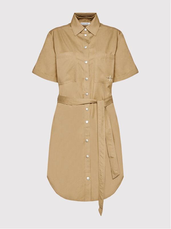 Utility Shirt Dress Travertine / L