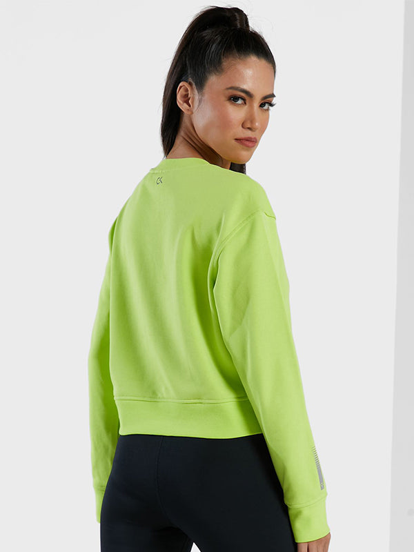 Pw - Pullover Acid Lime/Silver Reflective / L