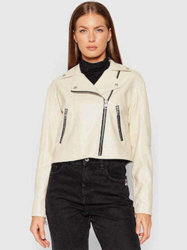 Faux Leather Biker J Muslin / L