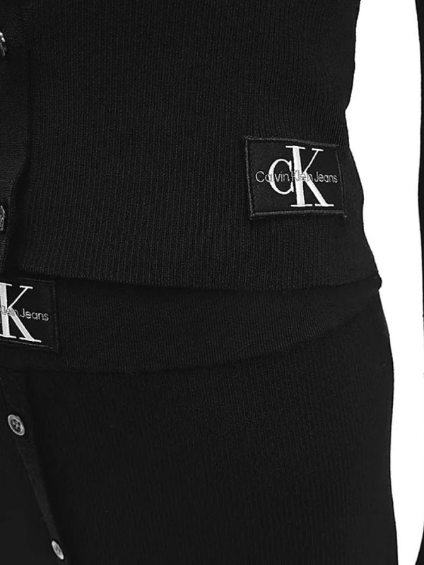 Badge Knitted Cardig Ck Black / L