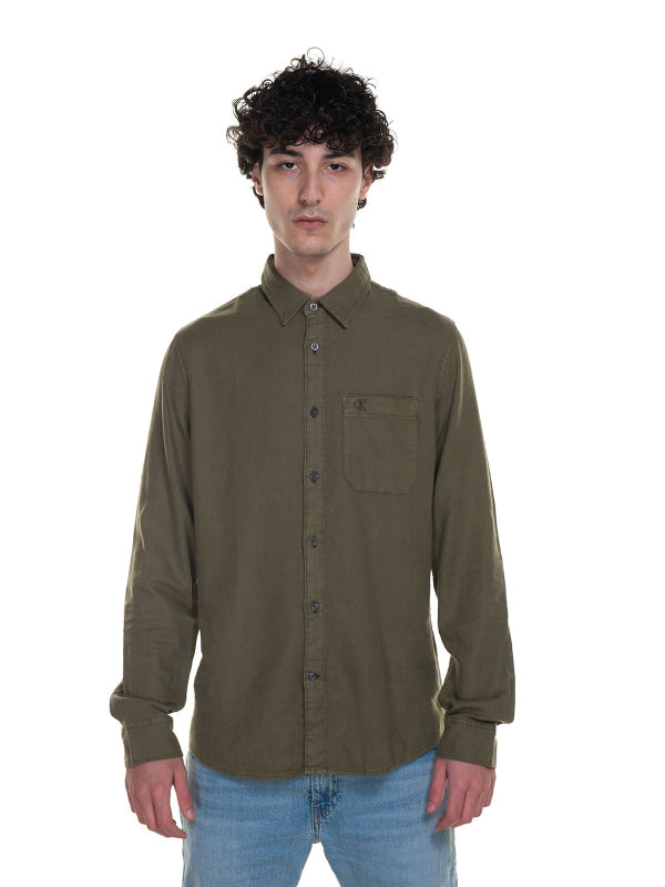 Linen Blend Shirt Burnt Olive / L