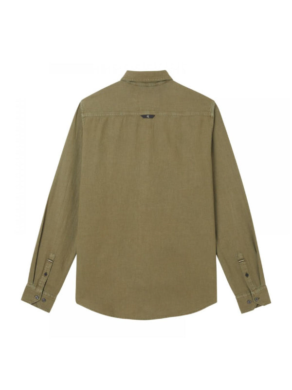 Linen Blend Shirt Burnt Olive / L