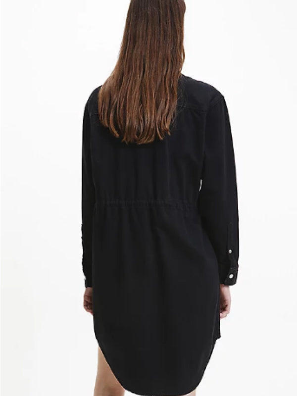 Dad Shirt Dress Denim Black / L