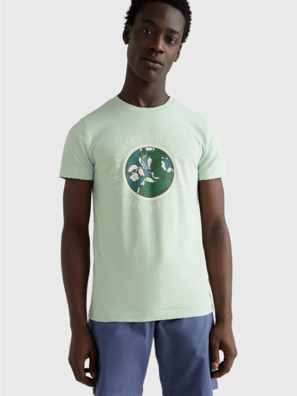 Floral Roundel Tee Minty Essence / L