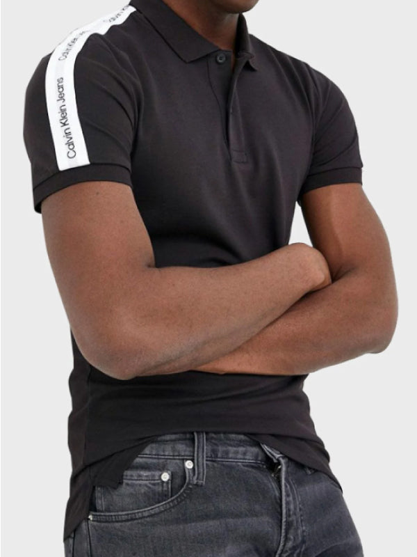 Contrast Tape Polo Ck Black / L