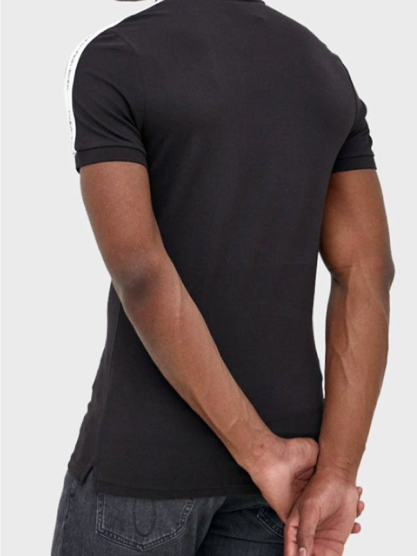 Contrast Tape Polo Ck Black / L