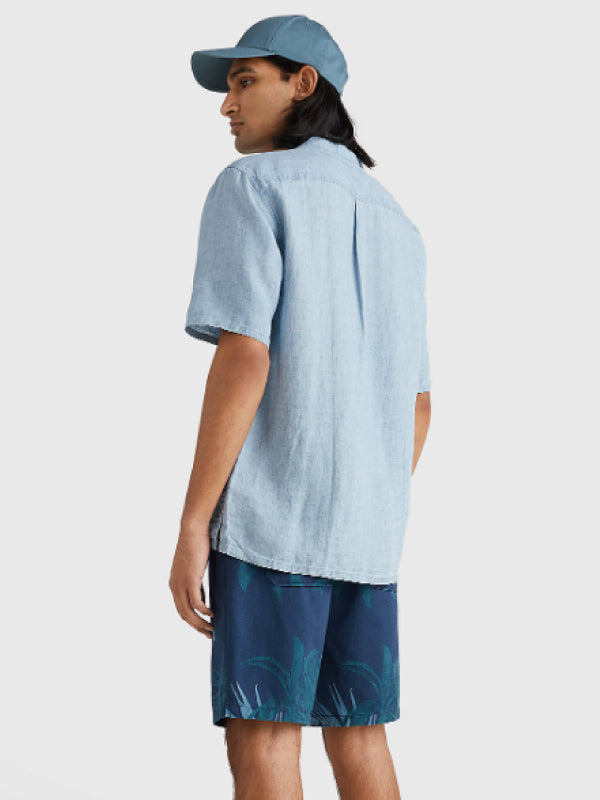 Solid Li Mandarin Cf Shirt S/S Lofty Blue / L