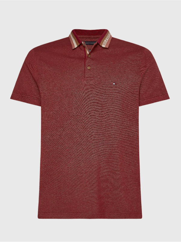 Collar Logo Mouline Regular Polo Rouge / L