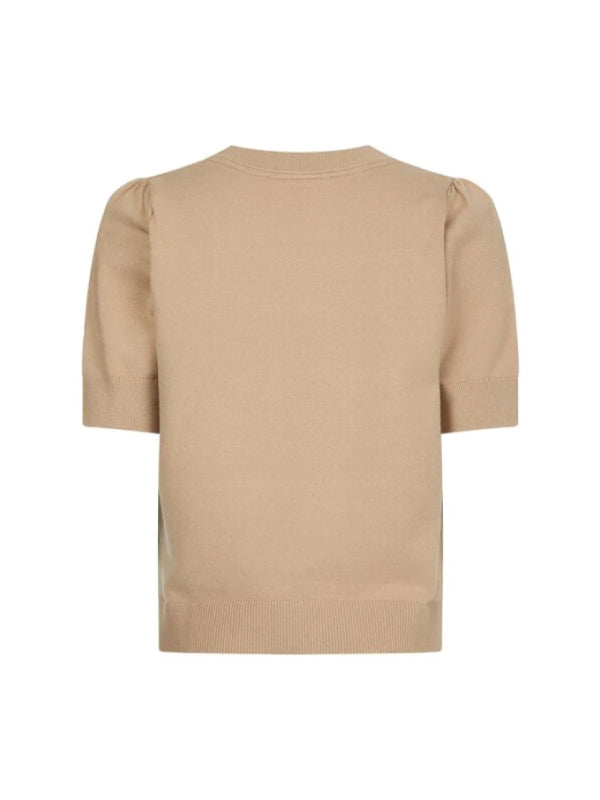 Soft C-Nk Puff Shoulder Sweater Beige / L