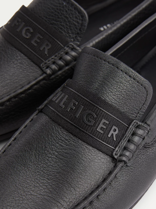 Printed Hilfiger  Leather Driver Black / 42