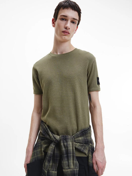 Monogram Badge Waffle Ss Tee Burnt Olive / L