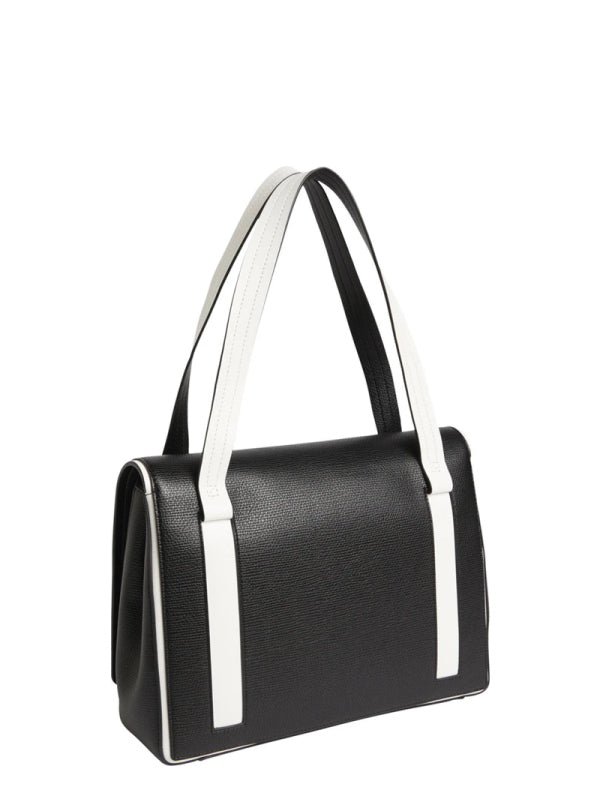 Block Flap Shoulder Bag Black / Bright White / OS