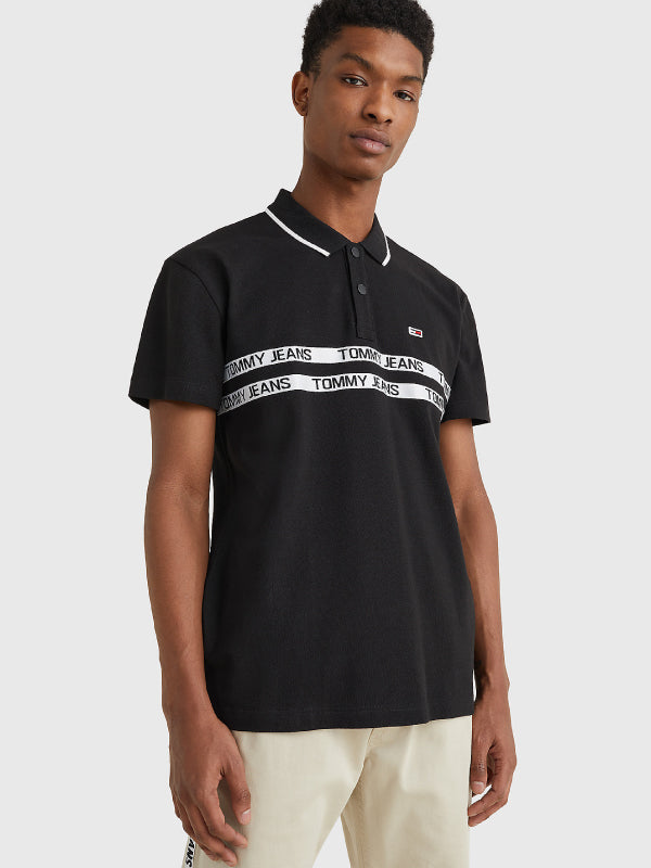 Tjm Chest Tape Polo Black / L