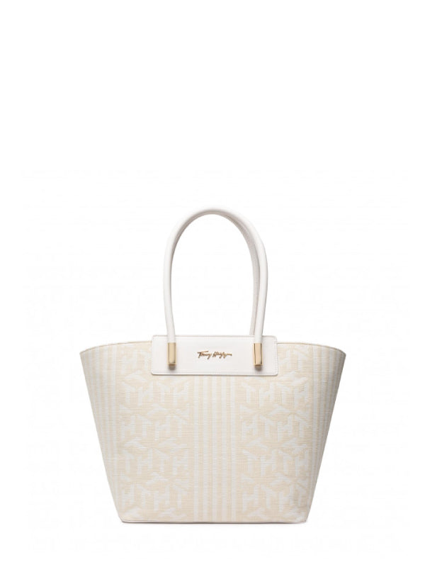 New Tommy Tote Canvas Natural Canvas Monogram / OS