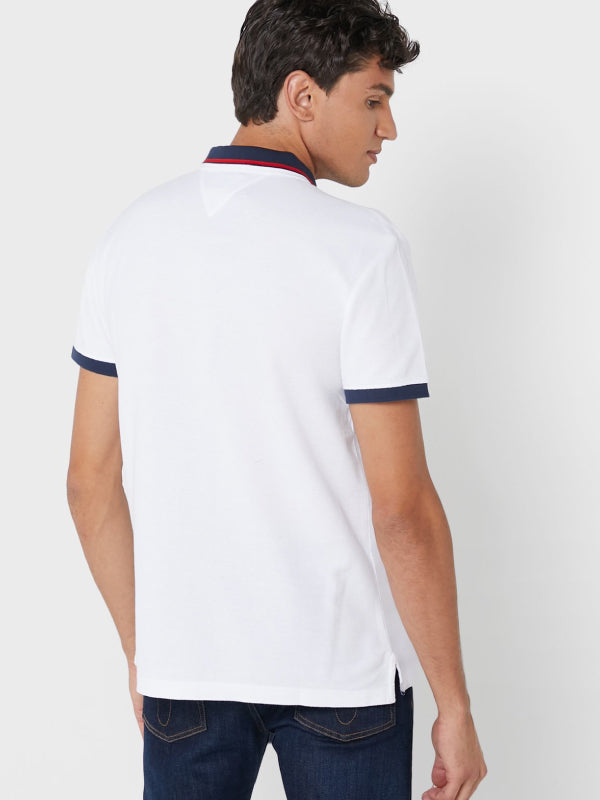 Tjm Tipped Honeycomb Polo White / L