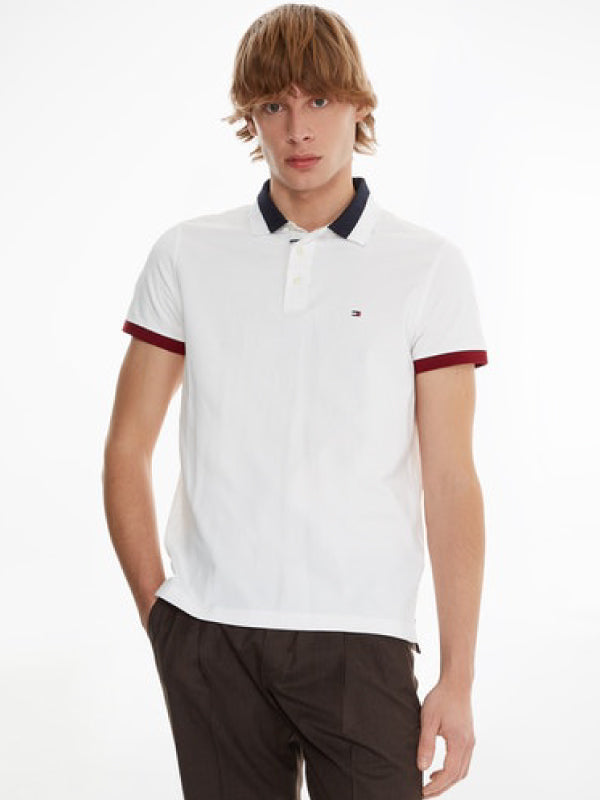 Rwb Collar Cuff Block Slim Polo White / L