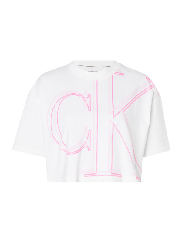 Illuminated Ck Crop Tee Bright White / L