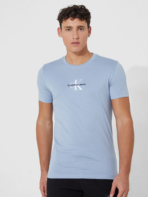 Monogram Logo Tee Silver Sky / L