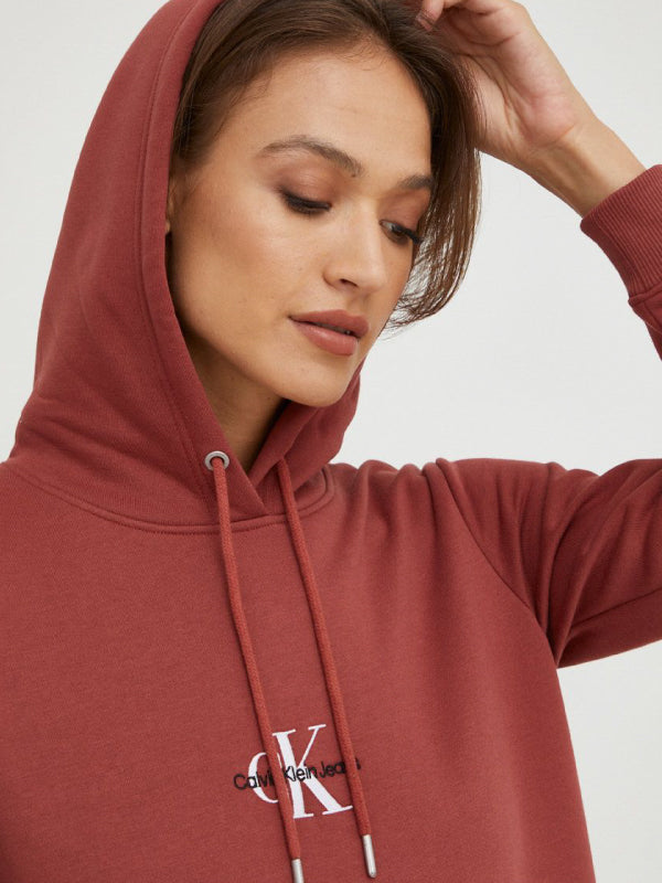 Monogram Hoodie Dress Terracotta Tile / L