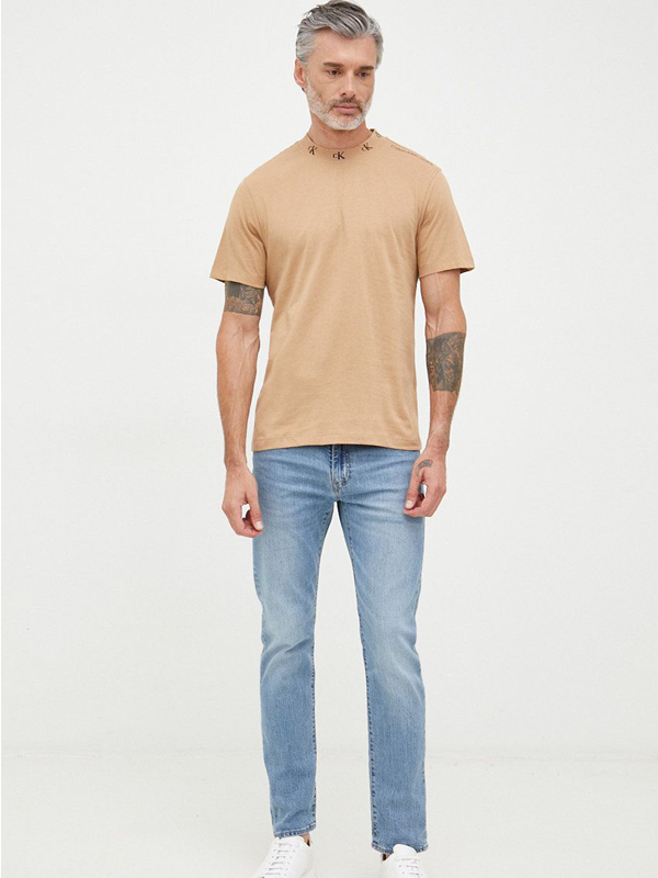 Logo Jacquard Tee Timeless Camel / L