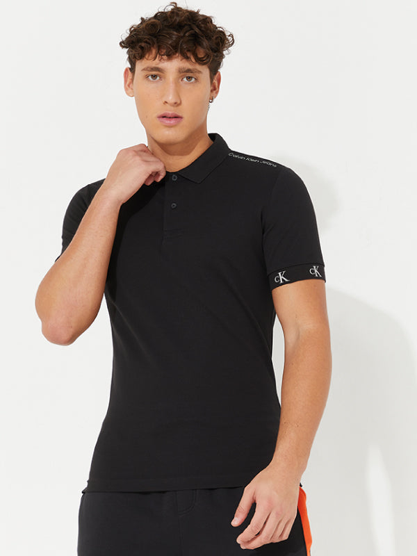 Logo Jacquard Polo Ck Black / L