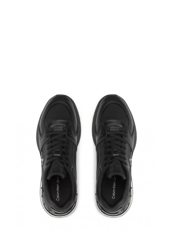 Sporty Runner Comfair Laceup Lth Triple Black / 42