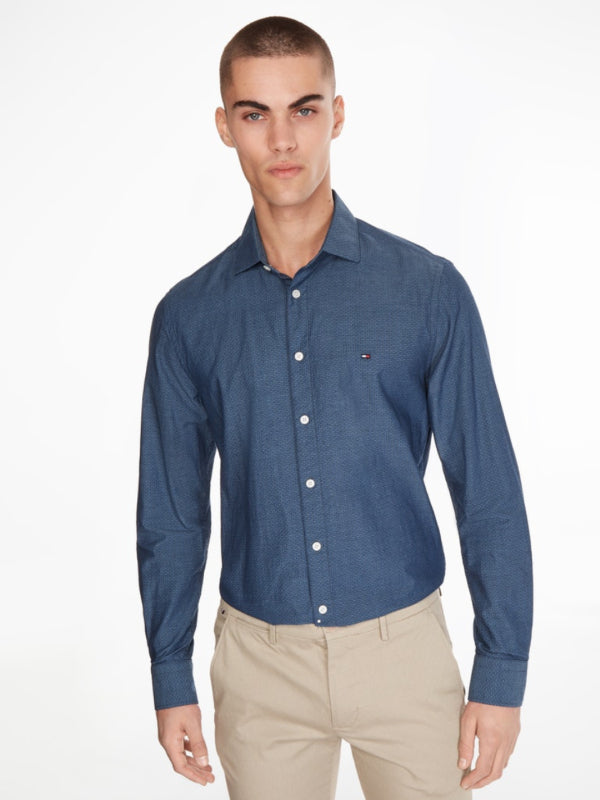 Dc Chambray Dobby Sf Shirt Dark Blue / Light Blue / L