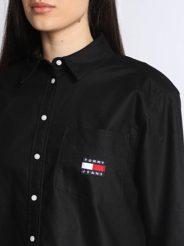 Tjw Badge Boyfriend Shirt Black / L