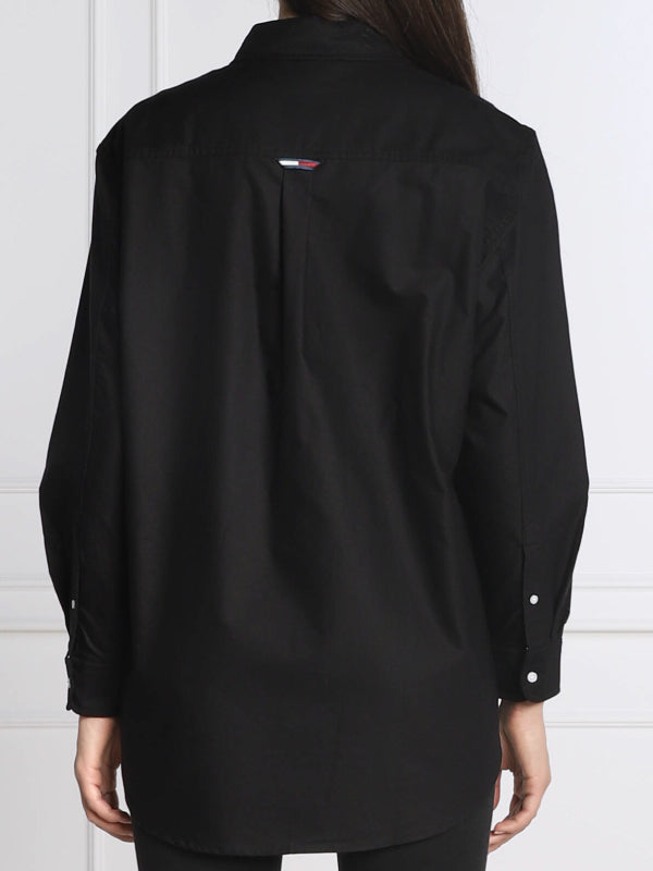 Tjw Badge Boyfriend Shirt Black / L