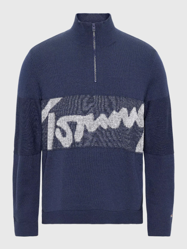 Tjm Rlxd Signature Half Zip Twilight Navy / L