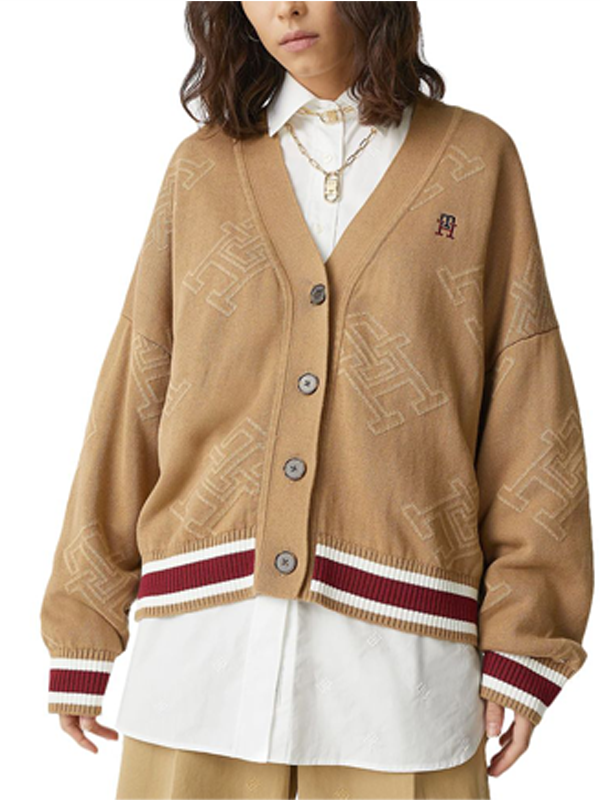 All Over Monogram V-Nk Cardi Countryside Khaki / L