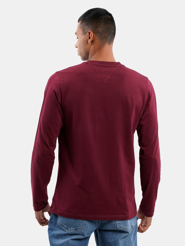 Tjm Ls Chest Logo Tee Deep Rouge / L