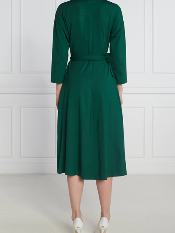 Reg Visc Wrap Knee Dress 7/8 Prep Green / R40