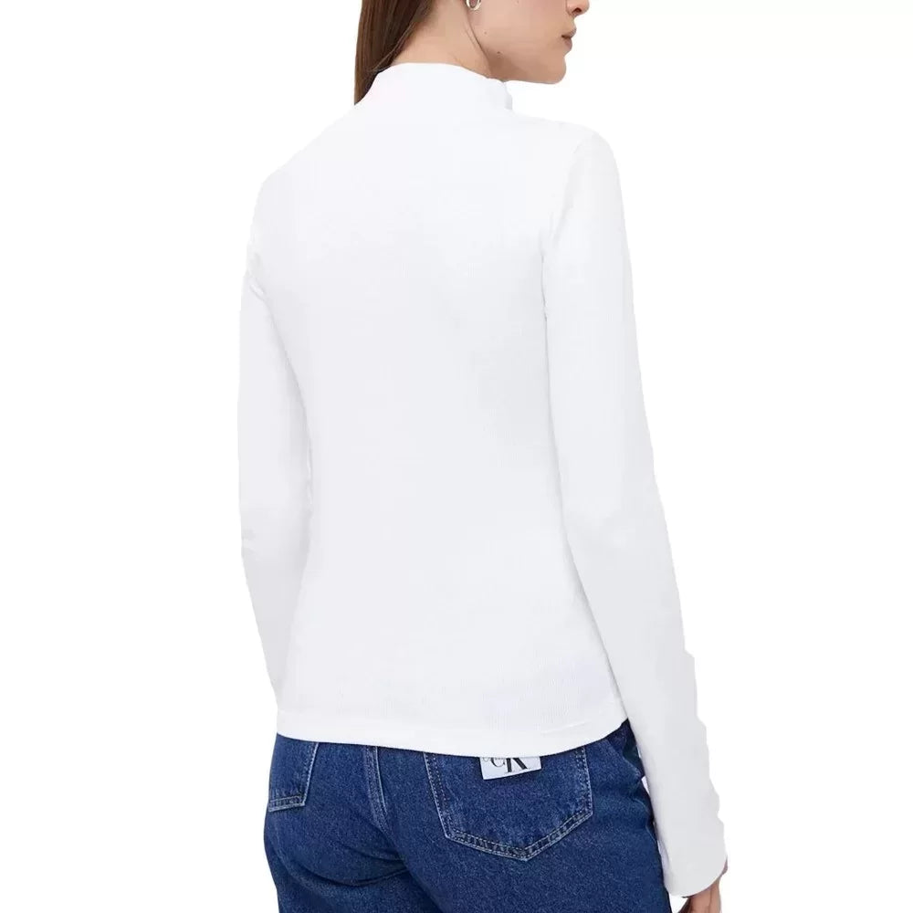 Rib Mock Neck Bright White / L