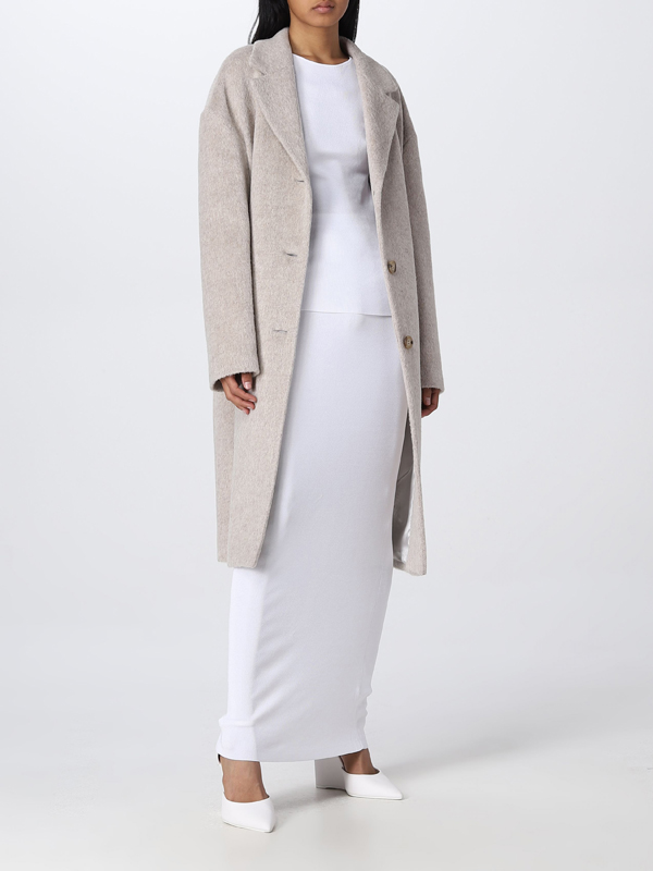 Textured Wool Coat Ecru / 42