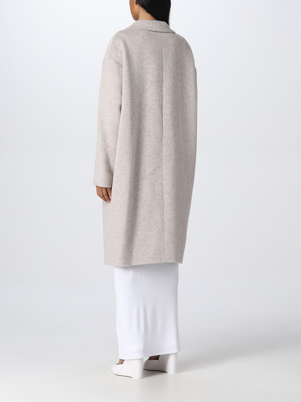 Textured Wool Coat Ecru / 42